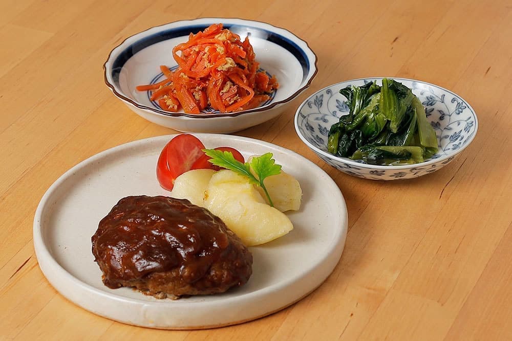 デミグラスハンバーグ献立